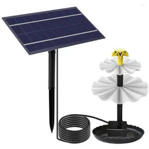 Décorations de jardin à haute efficacité Panneau solaire Pompe Pompe à oiseaux en verre électrique Eau avec des piquets à double face pour