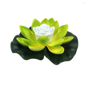 Décorations de jardin Décor à la maison Lampe LED 18 / 28cm Fausse fleur de lotus Piscine Étang Flottant Floral Lumières solaires Décoration extérieure