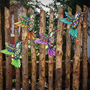 Décorations de jardin Art Iron Hummingbird Hardware Handicraft Pendant Metal Wall Art Decor Decoration Garden Decor Decor Wall Art Art Hang Fence Farmhouse