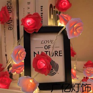 Decoraciones de jardín LED Rose Flower String Lights USBBattery Operado Christmas Led Fairy Decoration Lighting Strings Outdoor 230731