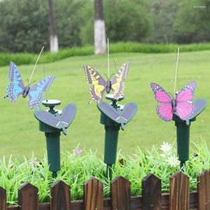 Décorations de jardin ornement solaire alimenté volant flottant faux papillon cour piquet décor plante artificielle pelouse