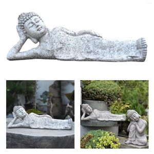 Décorations de jardin Résine extérieure Dormir Méditation Zen Bouddha Statue Sud-Est Asiatique Style Sculpture Décor pour Patio Porche Cour intérieure