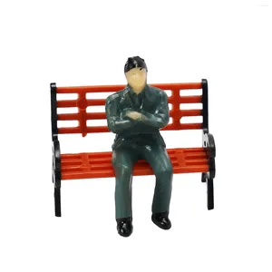 Decoraciones de jardín, figuras de pasajeros, modelo de personas, regalo artesanal, adorno decorativo, accesorio de tren de pie de ferrocarril de pasajeros