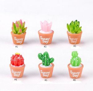 Decoraciones de jardín Simulación Cactus Maceta suculenta Bonsai en miniatura Micro-paisaje Musgo Terrario Planta Decoración Jardines de hadas Accesorio Resina Artesanía DIY SN2892