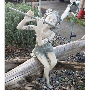 Décorations de jardin West Wind Fée Jardin Statue Assis Fleur Fiary Ange Gardien Figure Décoration Extérieure Arbre Cour Ailé Fée Sculpture 220928