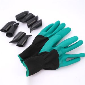 Gants de jardin avec 4 griffes en caoutchouc Latex ABS plastique imperméable plantation creuser sol Durable imperméable gant de travail outil extérieur