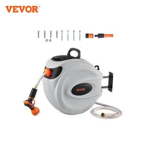 Tuyaux de jardin Vevor Reel de tuyaux rétractables 180 ° Boullage pivotant eau murale avec une buse 9pattern Retour automatique 231102