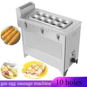 Machine de cuisson de fabricant de rouleau de saucisse d'oeuf de gaz dix Tubes oeuf frit d'acier inoxydable