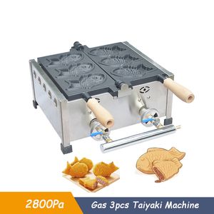 Riscaldamento a gas 3 pezzi macchina per waffle di pesce macchina Taiyaki elettrodomestico da cucina macchina per torte di pesce Taiyaki macchina per waffle a forma di pesce Taiyaki