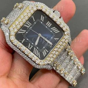 GDN8 Hip-Hop-Uhr, gelb vergoldet, blau, rund, natürlicher Diamant, Uhr für Männer und Frauen, Wholeale WatchMN1V6MVBJKL0