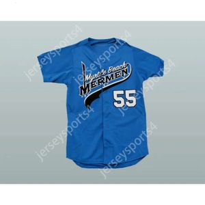 Gdsir Kenny Powers 55 Eastbound y Down Myrtle Beach Mermen Baseball Jersey New Ed