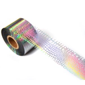 Gel 100 METTEURS HOLOGRAPHIC SNAKES FOILS Sliders Animal Imprimer des ongles Autocollants Sticker Sliders Transfer Foil Grid Nail Art Sticker