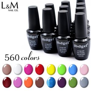 Botella negra de gel 15 ml Ibdgel Polacio 12 PCS Set Lote UV Nail Gel uñas Gelpolish Professional Top Coat Off