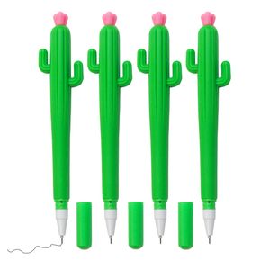 Gel-Ink stylo dessin animé cactus silicone mignon avec LOGO personnalisé papeterie cadeau de promotion des ventes