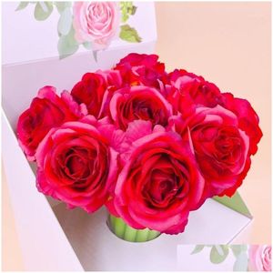 Stylos gel En gros 32pcs / lot en plastique tissu rouge rose fleur stylo créatif papeterie eau douce encre signe mariage filles fête d'anniversaire Otpu1