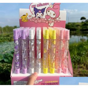 Gel Pens Wholesale 48 Pcs/Set Cute Melody Print Student Black Pen With Per Spray Bottle Smooth Writing Supplies 0.38Mm Stationery Sc Dhkpt