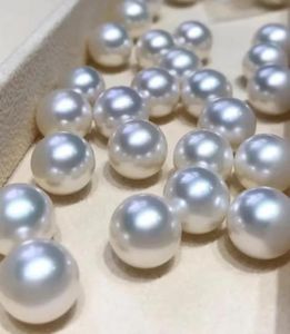 Piedras preciosas redondas AAA de 0.512 in, cuentas blancas de mar, perlas sueltas de alto brillo para mujeres y niñas, fabricación de joyas, pendientes DIY