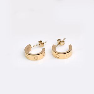 Boucles d'oreilles design couleur argent plaqué or pierres précieuses pour femmes mens mariage délicat couples fiançailles vis métal luxe orecchini créoles Boucles d'oreilles E23