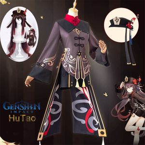 Genshin Impact Hutao Cosplay Costume uniforme perruque Cosplay Anime jeu Hu Tao Style chinois Costumes d'halloween pour les femmes 220812