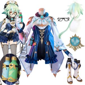 Genshin Impact Saccharose Cosplay Costume Anime Saccharose Sexy Femmes Robe Uniforme Halloween Party Outfit Costumes Ensemble Complet Y0903