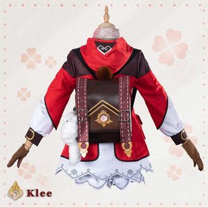 Genshin Klee Cosplay One Piece Sac Lunettes Gants Shorts Costumes Filles Jeu Ensembles Impact Project Y0913