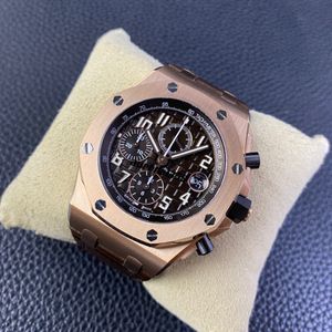 Reloj de pulsera para caballero Reloj femenino Reloj de pulsera AP Serie Royal Oak Offshore Relojes para hombre 42 mm de diámetro Acero de precisión Oro rosa de 18 quilates Reloj informal para caballero 26470ORO