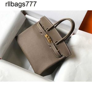 Bk – sac à main de luxe en cuir véritable, petite vache, Epsom éléphant gris, classique, fait à la main, fil de cire de miel pour femmes