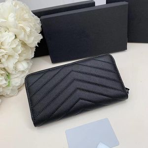 Véritable marque de marque en cuir concepteur de portefeuille portefeuille avec porte-cartes de carte de boîte femme sac à main de haute qualité caviar vowskin en gros