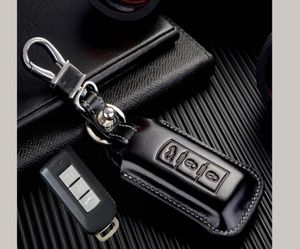 Funda de cuero genuino para mando a distancia de Mitsubishi Outlander ASX RVR Mirage Montero Sport, funda protectora para mando a distancia inteligente, accesorios 3070077