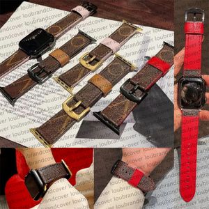 Bracelets de montre intelligente en cuir véritable pour bracelet de montre Apple 38 mm 42 mm 44 mm 45 mm 49 mm série iwatch 8 4 5 6 7 bracelets clip doré bracelets de montre AP imprimés monogrammes originaux