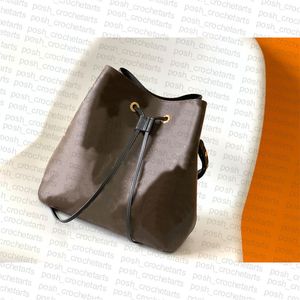 Sac à cordon en cuir véritable pour sac à main pour femme Sacs à main en toile enduite Sacs seau en vente