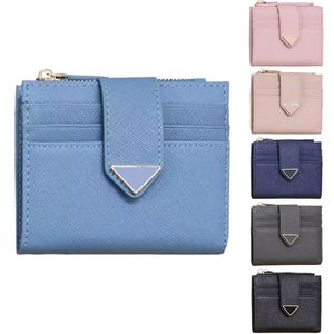 Triangle Fashion peau de vache 7 couleurs Designer Carte de visite prad Zipper sac à main Womens Key Wallets Porte-monnaie passeport porte-clés hommes Embrayage en gros CardHolder Wallet