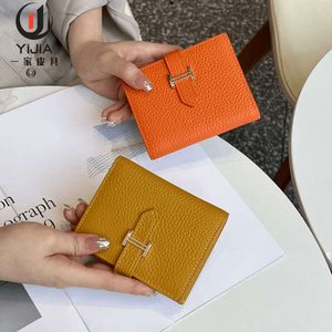 Gentune Leather Women's Short 2024 Nouveau créneau de niche exquis EXQUIS HIGH de gamme Multifonction de conducteur de conducteur de la carte de permis de conducteur Zero Wallet Clip 80% Factory Wholesale