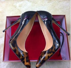 Zapatos de boda de mujer de leopardo blanco de charol genuino zapatos de tacón alto ultrafinos talla 35-42