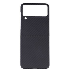 Coques fines en véritable fibre de carbone véritable pour Samsung Galaxy Z Flip 4 Couverture rigide en armure mate