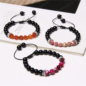 Pulsera de cuentas de piedra Natural con forma geométrica, aguamarinas, Ojo de Tigre, amatistas, pulseras de hilo para mujer, bonitos regalos de joyería