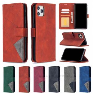 Cajas de billetera de cuero de geometría para iPhone 13 Mini 2021 12 11 Pro Max XR XS 8 7 6 Línea Titular vertical Tarjeta de identificación Ranura de efectivo Soporte de efectivo Flip híbrido