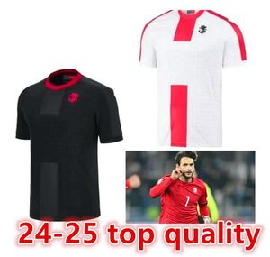 Géorgie 2024 Euro Cup Soccer Jersey Ghakvetadze Nouveau 2025 Georgia National Team 24 25 Kit de football Kit Kid Ret Home Red Away White Men's Uniforme Kvaratskhelia66