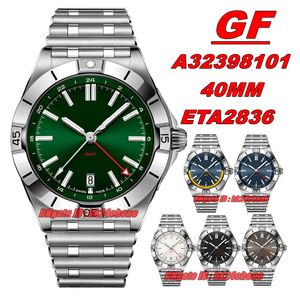 GF Factory Watches GF Chronomat GMT 40mm Eta2836 Montre automatique pour femme / homme Cadran vert Bracelet en acier inoxydable Ladys / Montres-bracelets pour hommes