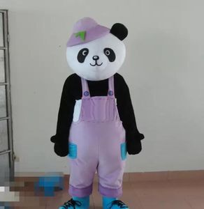 Costumes de mascotte d'ours panda géant thème animé Bearcat Cospaly personnage de mascotte de dessin animé adulte Costume de fête de carnaval d'halloween