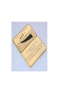 Cadeau 10 pcslot 24 k plaqué or lingot barre tragédie du Titanic Souvenir victimes 1 OZ or en couches 999 cx1864447