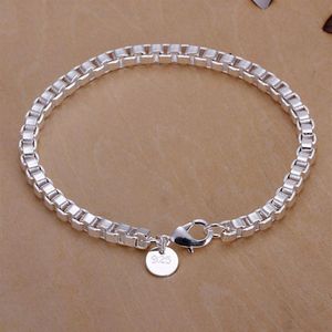 Regalo 925 Silver Aberdeen Box Bracelet DFMCH172 Moda nueva 925 Sterling Silver Chain Link Pulseras262g