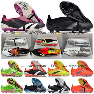 Sac-cadeau Boots Soccer Accuracyes 24 Elite Tonguez pliez 30e anniversaire FG Metal Spiks Football Cilats Mens Laceless Laces Soccer Chaussures en cuir doux Scarpe Calcio
