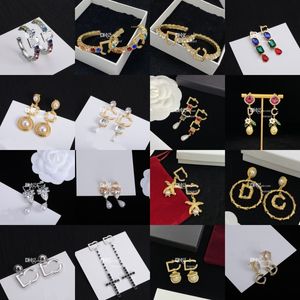 Coffret cadeau bijoux boucles d'oreilles clous dame perle Chic boucles d'oreilles clous Vintage or 18 carats boucles d'oreilles breloques pour fête mariage Club