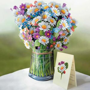 Cartes-cadeaux 3D Bouquet De Fleurs Carte PopUp Carte De Voeux Pour Anniversaire Fête Des Mères Graduation Anniversaire De Mariage Merci Carte Postale Z0310
