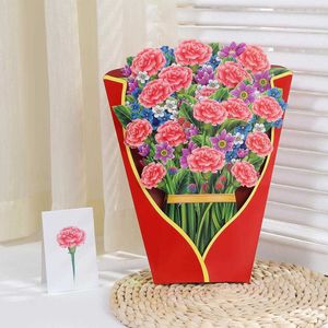 Cartes-cadeaux Fivecolor 3D Pop Up Cartes de Fête des Mères Cadeaux Bouquet Floral Cartes de Voeux Fleurs pour Maman Femme Anniversaire Sympathie Get Well Z0310