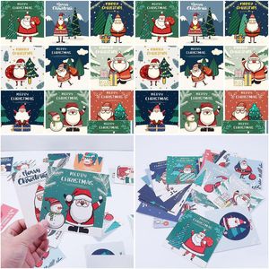 Cartes-cadeaux En gros 30 pièces / lot Carte de Noël Dessin animé Père Noël Bonhomme de neige Bénédiction Mes Mini Carte postale Jouets Cadeaux Cadeaux Otjka