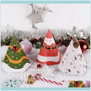 Événement cadeau Festive Festive Supplies Home Gardengift Wrap 5 Packs Christmas Eve Box Box Santa portant Paper Bag Carton Snowman Candy Dro