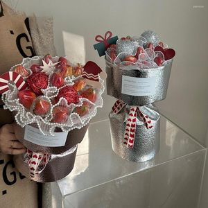 Cadeau cadeau 1 rouleau de bouquet de fleurs attrayant bricolage artisanat laminé coton rond papier d'emballage cadeaux accessoires