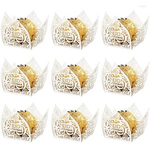 Cadeau cadeau 10-50pcs Eid Mubarak Emballages de chocolat Mini tasses de cuisson Doublure de gâteau Ramadan Candy Emballage Boîte Party Decor Fournitures